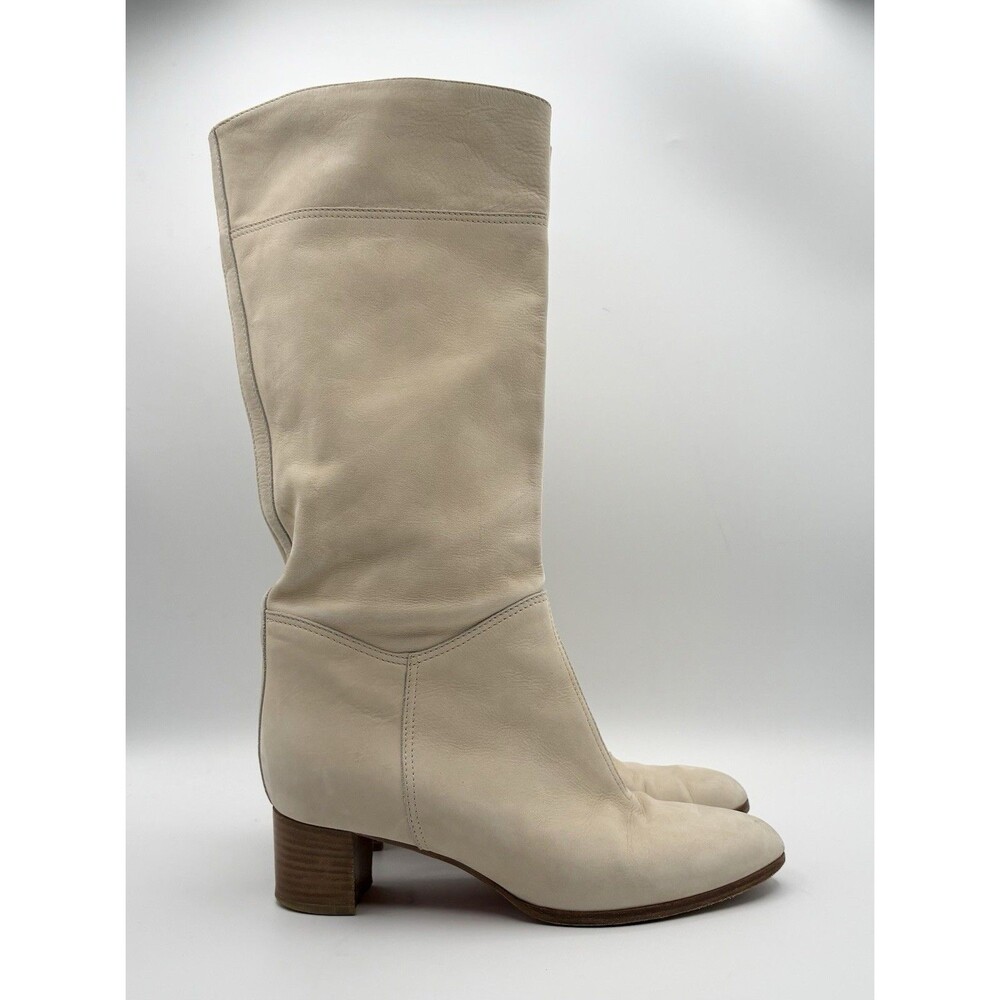 Christian Louboutin White Suede Knee High Tall Boots Vintage Sz EU 39